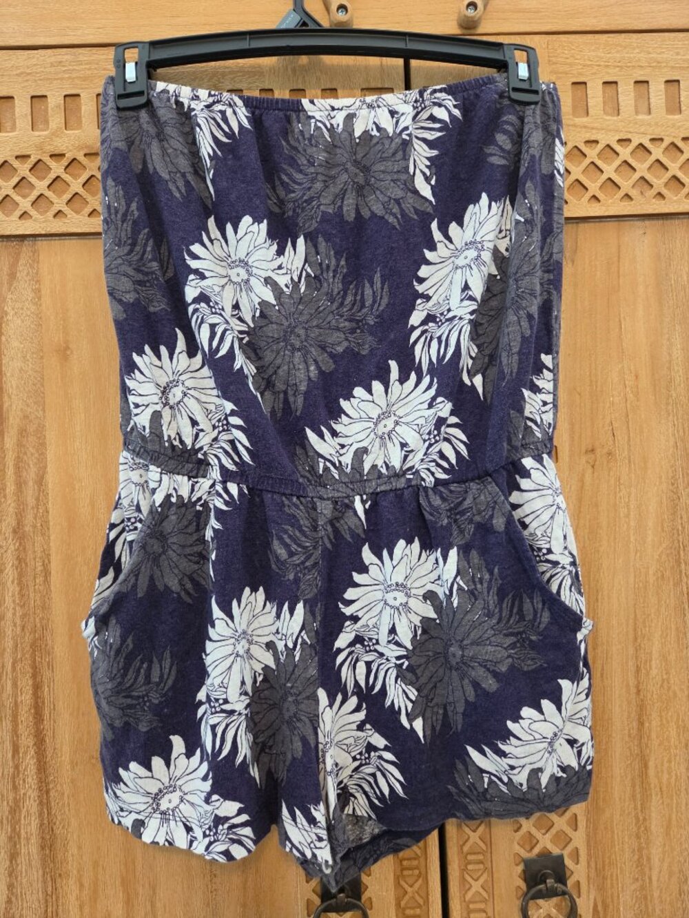 Loft Floral Print Bandeau Romper M